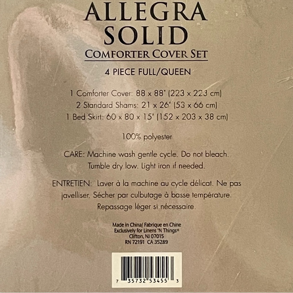 $10 SALE Comforter Cover Set Solid Textured Allegra Blue 4 Price Full/Queen - Picture 5 of 9